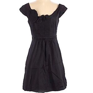 BCBGMAXAZRIA black‎ cotton smocked sundress small